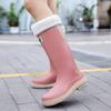 Tall Rain Shoes Women's Fashion Rain Boots Outdoor Waterproof Shoes Rubber Shoes Piled Thickened Waterproof Boots