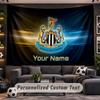 Wall Hanging Tapestry Custom NameNewcastle United FC Pattern Personalized Printed Fabric Wall Decor