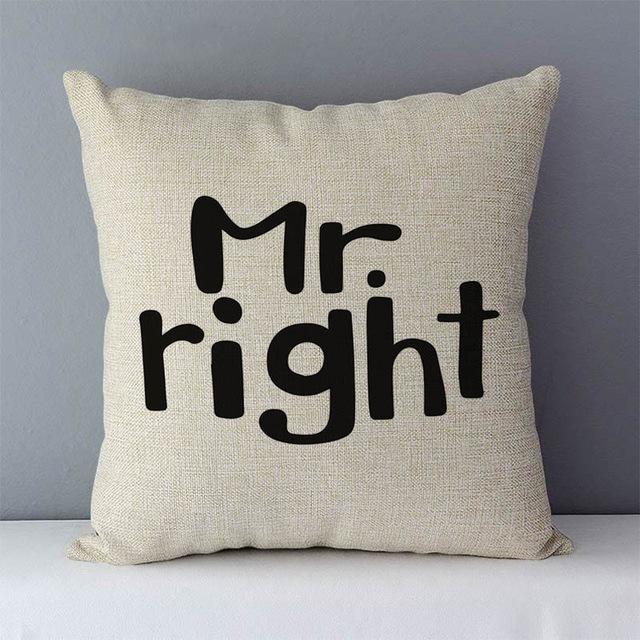 Popular Phrase Words Letters Printed Couch Cushion Home Decorative Pillows 45X45Cm Cotton Linen Square Cushions \"Love You More\