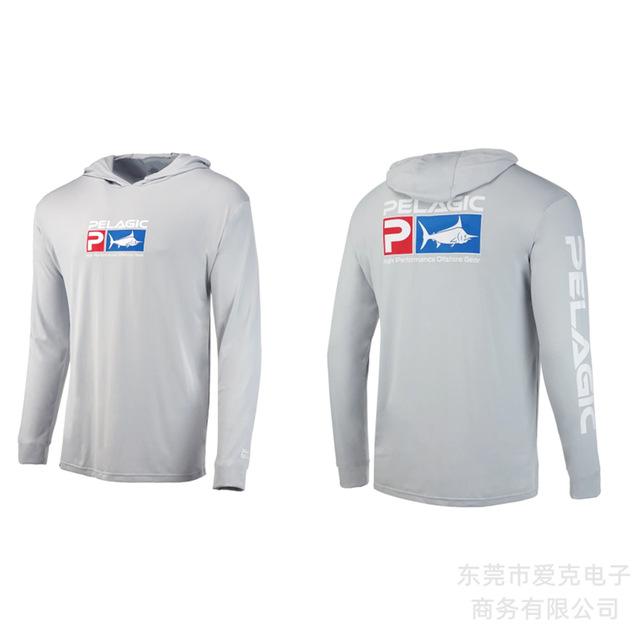 Pelagic Hooded Fishing Suit Men's Summer Sunscreen Quick-Drying Fishing Shirt Outdoor Sportswear Breathable Top