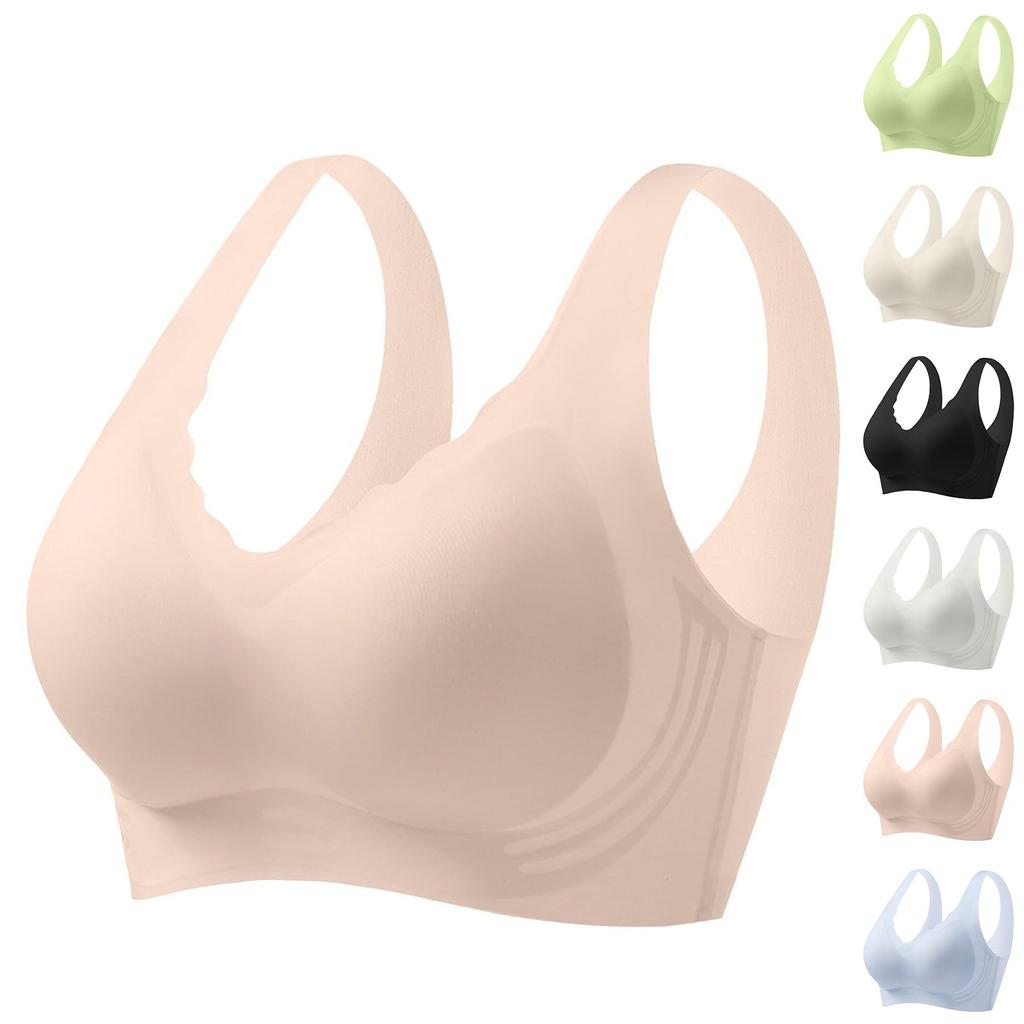 Seamless Underwear Women's Thin Summer Ice Silk Cool Gathered No Steel Ring Bra