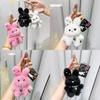 Rabbit With Pearl Necklace Plush Keychain Toy Pendant Cartoon Doll Gift Kids