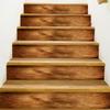 6Pcs/13Pcs Simulated Exquisite Home Decoration Beautify PVC Sticker Wood Grain Sticker Step Decoration Waterproof