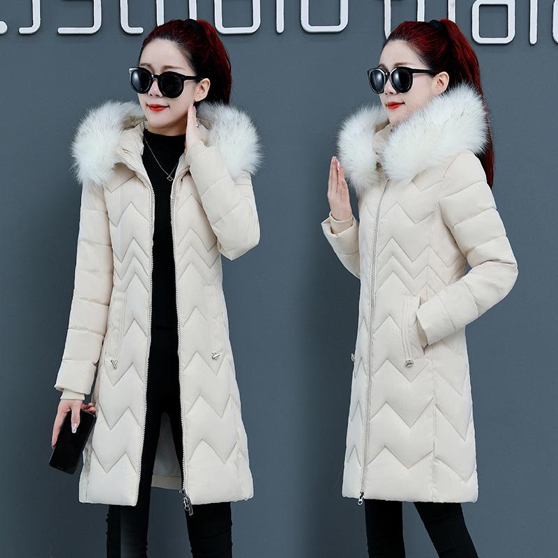 Winter women's medium and long cotton clothes, slim and thin, large size warm cotton-padded clothes, thickened new winter clothes.