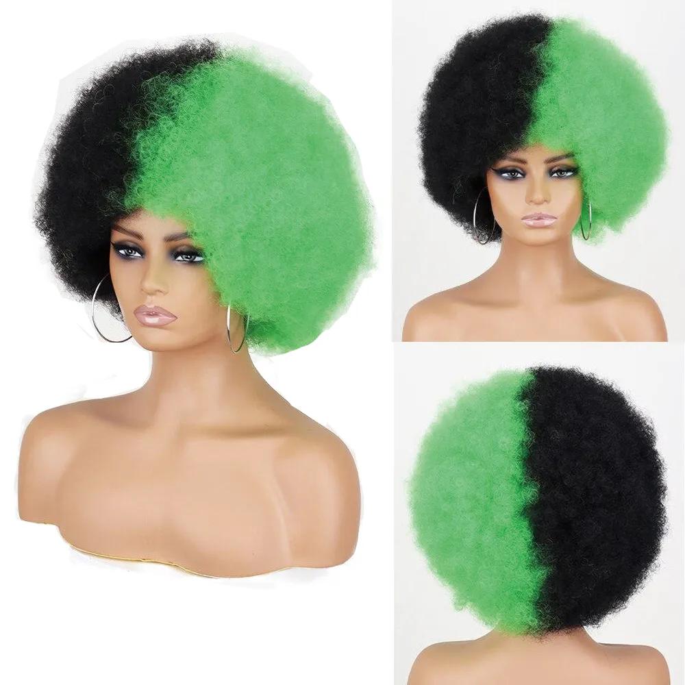 MISS WIG Синтетический короткий кудрявый парик африканские кудри парик с крупными локонами повседневный косплей парик из высокотемпературного волокна для женщин