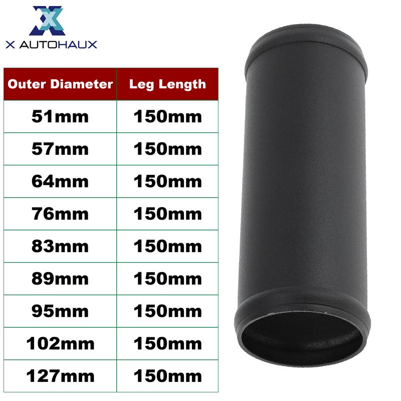 X Autohaux Universal Straight 6064 Aluminum Alloy Tube 51/57/64/76/83/89/95/102/127mm OD 150mm Length Air Intake Connection Hose