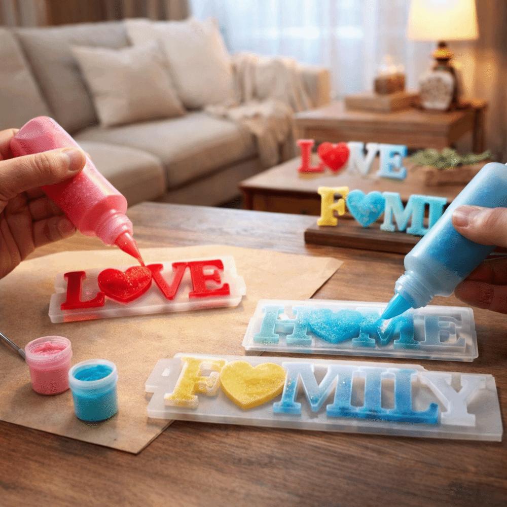 Handmade DIY Resin Crafts English Letters Epoxy Resin Mould Decorative Candle Mold Office