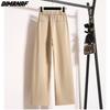 DIMANAF 2023 Большие размеры, осенние женские длинные брюки, свободные повседневные длинные базовые офисные женские брюки, однотонные брюки
