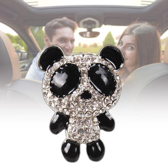 Зажим для духов с рисунком панды, хороший запах, металлическая мини-инкрустация, духи для выхода воздуха в автомобиле