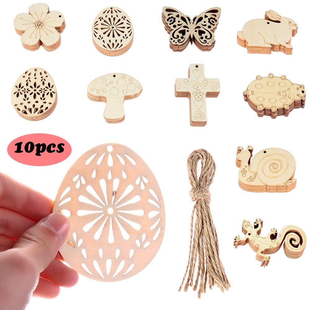 Подвески своими руками Деревянный кролик Пасхальные деревянные щепки Подвесные украшения Пасхальные украшения Пасхальные яйца