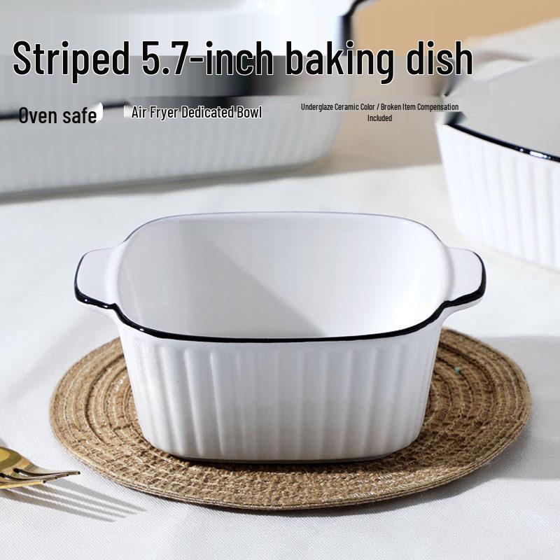 Керамическая чаша для аэрофритюрницы в скандинавском стиле, безопасная для духовки: Простая посуда для выпечки и подачи