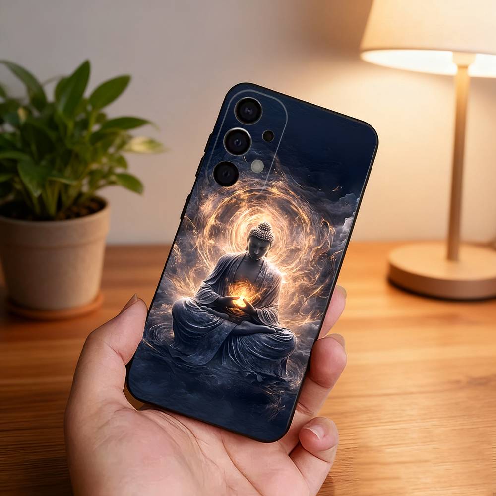 Buddha Art Pattern Phone Case For Samsung S25,S24,S21,S22,S23,S30,Ultra,S20,Plus,Fe,Lite,5G Black Cover