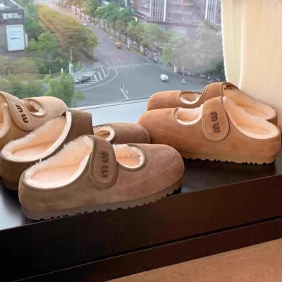 Коровья кожа~ У мамы Виноградинки такая же милая липучка для сохранения тепла, полусапоги, уродливая и милая шерсть, туфли Мэри Джейн Мао Мао, осень и зима