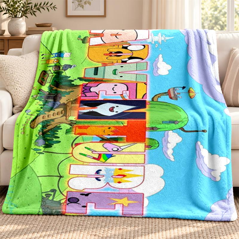 Adventure Time blanket Flannel Blanket Soft Cozy Plush Throw for Sofa Bed Lightweight Home Decoration Outdoor camping