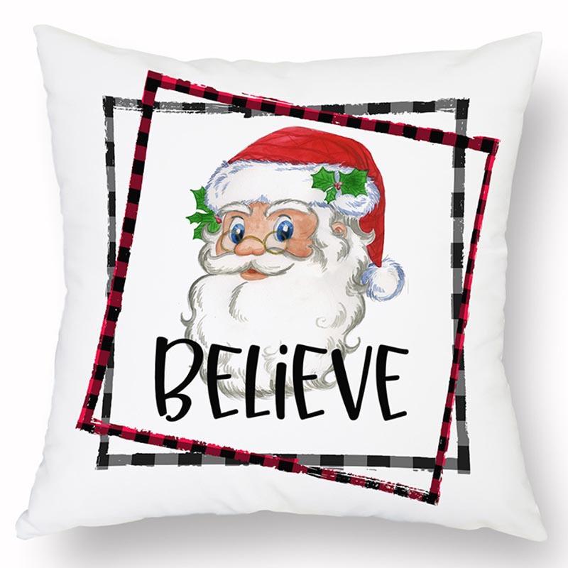 Новая Рождественская Льняная Наволочка с Принтом Домашний Диван Гостиная Праздничная Грязеотталкивающая Подушка