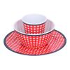 Red Grids Salad Plate Set Imitation Porcelain Fruit Snake Plate for Home Restaurant Hotel