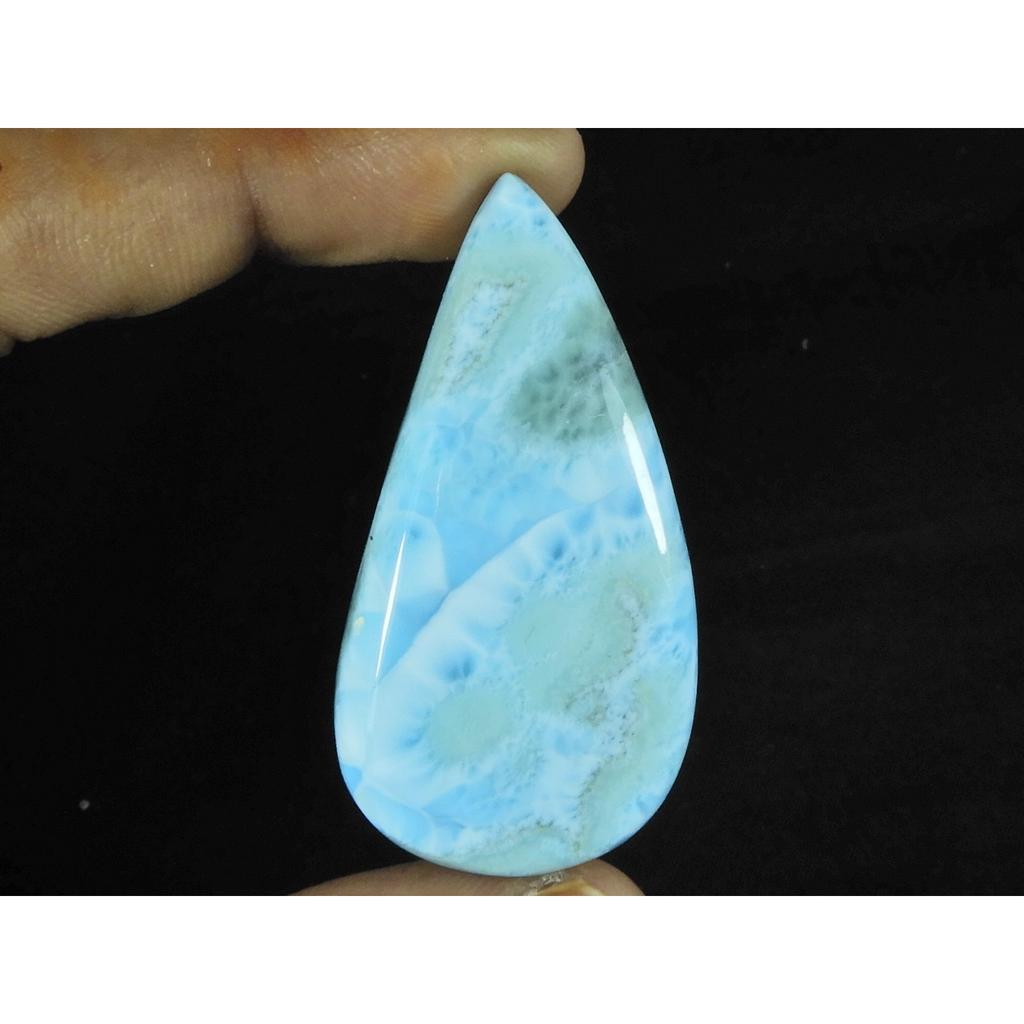 23X45X7MM Natural Blue Larimar Pear Shape Cabochon Loose Gemstone 69Cts. LR-54