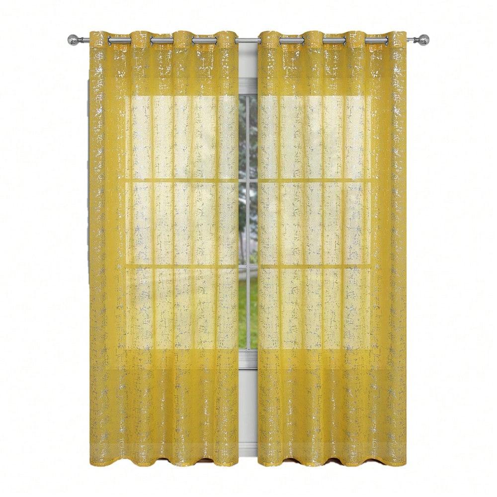 1pc Silver Unique Patterned Cross Semib Home Improvementlackout Window Screens For Bed Chamber And Ideal For Living Area Room