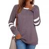 Осенняя женская рубашка с длинными рукавами Spicy Girl Casual Round Neck Color Blocked Top Fashion T Shirts Women's