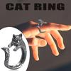 Vintage Thai Cat Ring Pet Live Mouth Ring Adjustable Ring Female