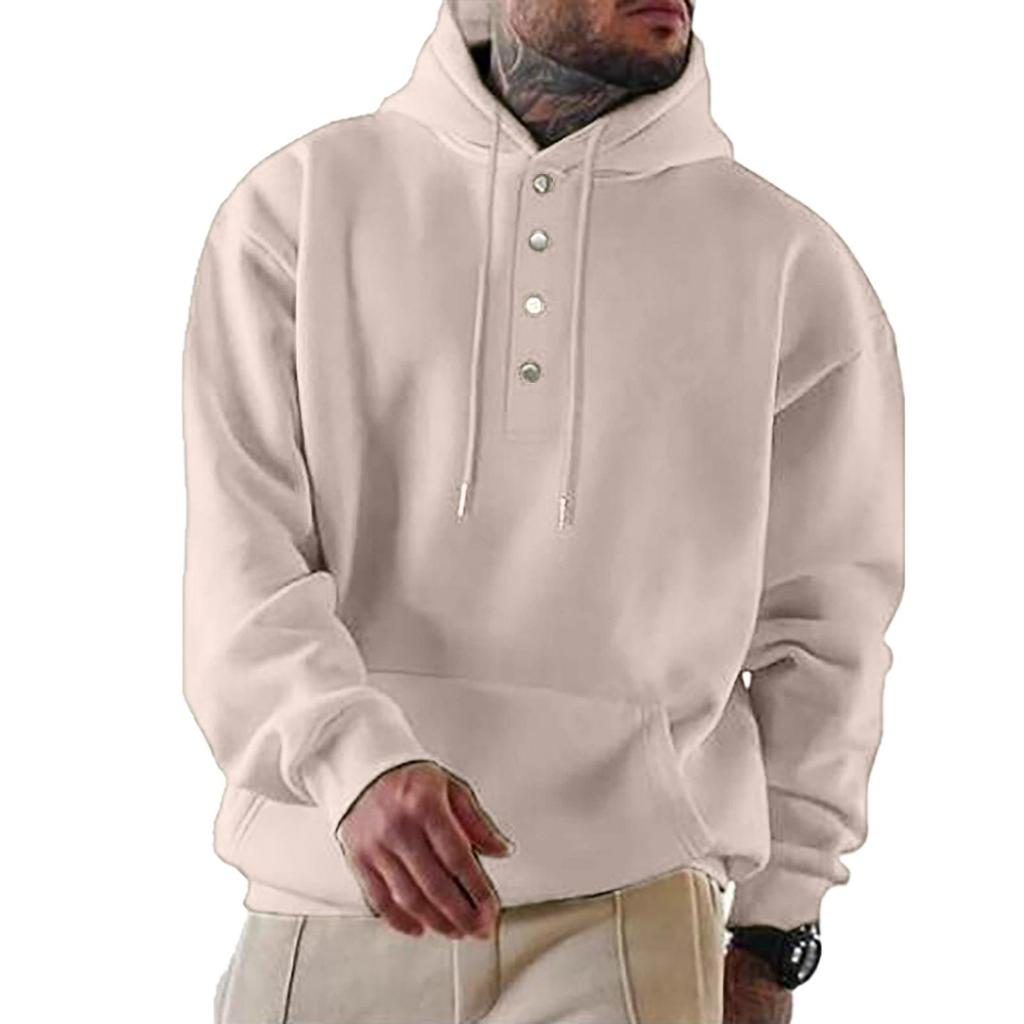 Мужская свободная толстовка с капюшоном и длинным рукавом для осени/зимы