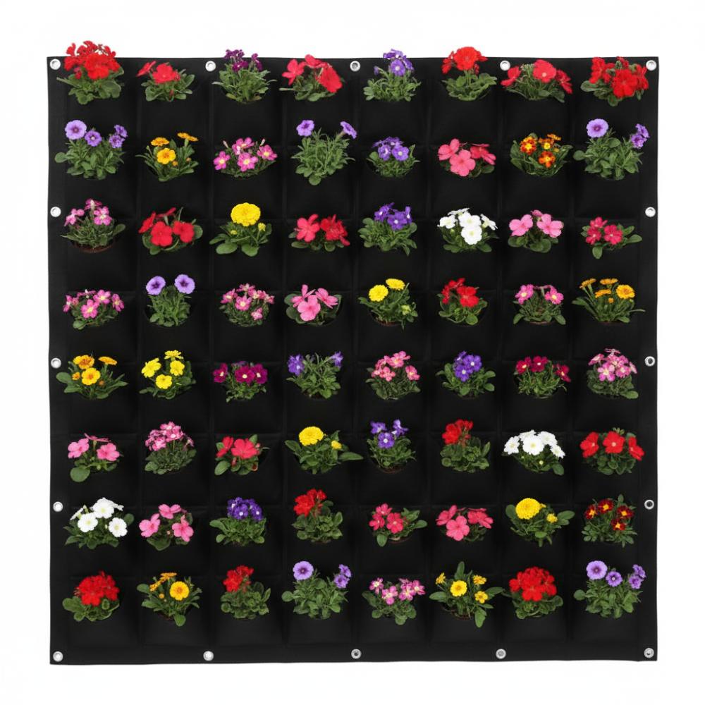 64 Pockets Plant Bag 100*100cm Grow Bag Durable Wall Plant Bags Flower and Vegetable Planting