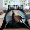 Personalized Duvet Cover Wolf and Moon or Personalised Photo Bedding Set Custom Photo Ultra Soft Quilt Cover + Pillowcase
