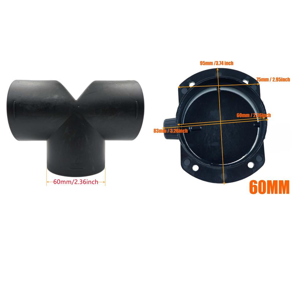 60 мм 75 мм клапан заслонка регулируемый воздуховод дизельный нагреватель вентиляционный воздуховод разветвитель выхлопной трубы выход соединитель соединитель для автомобиля