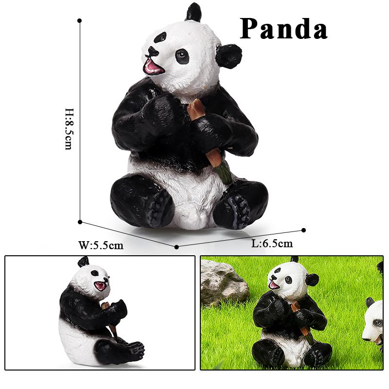 Oenux Китай Панда Бамбук Дикие Животные Фигурки Модель Фигурка ПВХ Миниатюрная Милая Украшение Образование Коллекция Детская Игрушка