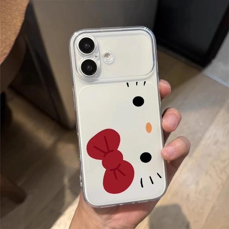 Полый kt кот выражение лица большое окно для Apple iPhone17/16Pro чехол для мобильного телефона 15 матовый 14 милый 13