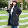 Thickened large-size women's down cotton clothes are over the knee, slim and thin, fat MM jacket, autumn and winter cotton-padded clothes, women's Eu