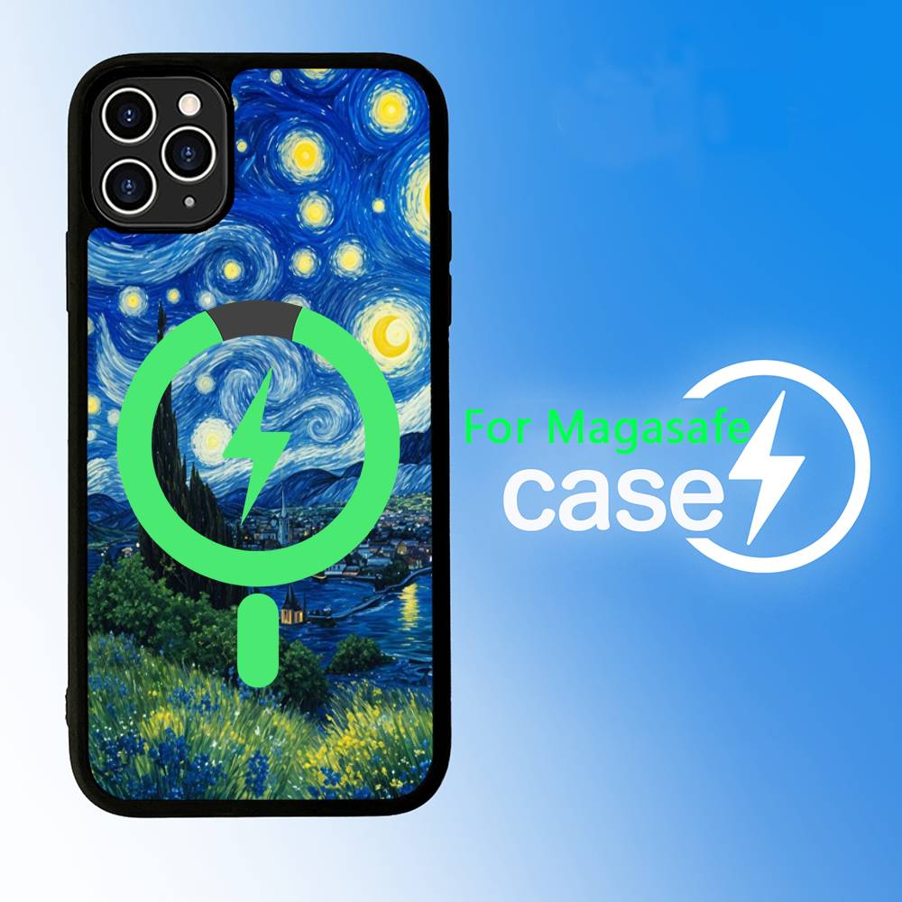Арт Винсент Ван Гог Магнитный чехол для телефона Magsafe для iPhone 17 16 15 14 13 12 11 Plus Pro Max PC+TPU Чехол