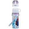 Skater Children's Water Bottle, 2-Way, 470ml (Direct Drink) or 430ml (Cup), Disney Frozen Design, Size 25, Girls, Stainless Steel, Insulated, Lightwei