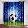 Футбольные мячи, футбольное окно, тонкая затенение, 2 панели, занавеска, дверь, драпировка для комнаты, украшение для кухни, гостиной, спальни