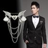 Men's Suit Chain Heart-Shaped Corsage Lapel Pin Brooch Pins Fashion Accessories Brooches Jewelry