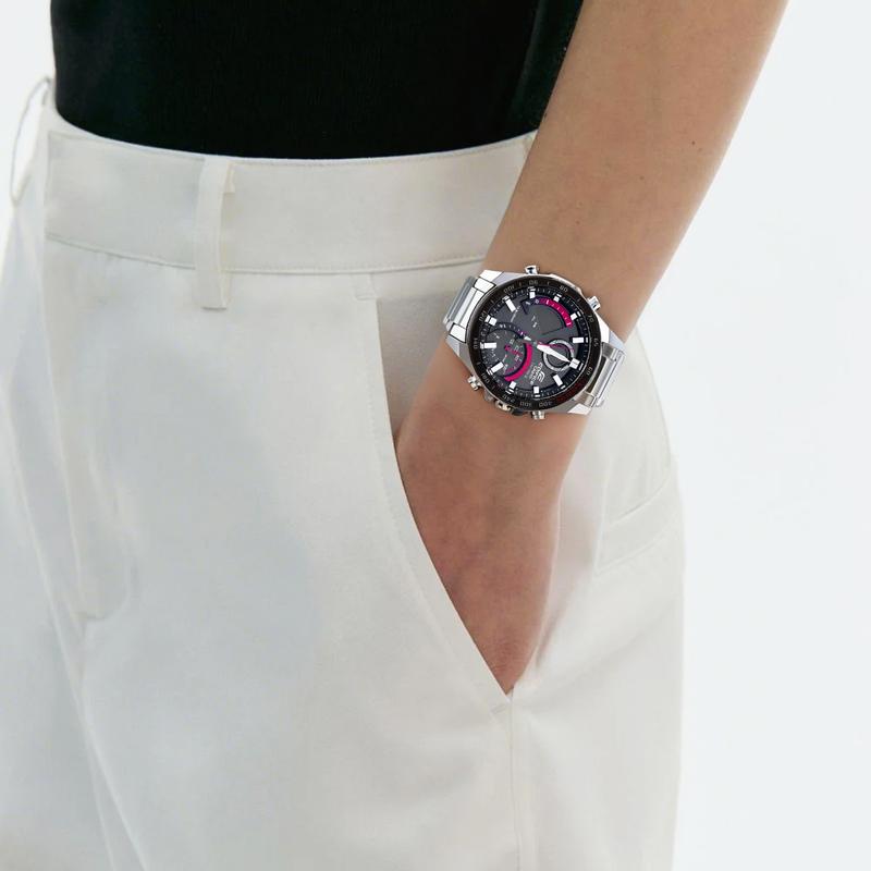 Casio EDIFICE Будильник с подключением к смартфону Календарь Солнечный кварцевый механизм Стальной ремешок Японские и корейские часы Мужские ECB-900YDB-1AJF