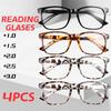 4pcs Retro Mens Glasses Frame Fashion Computer Eyeglasses Frame Women Anti-blue Light Transparent Clear Pink Plastic Frame
