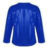 Boys Girls Stage Performance Top Long Sleeve Round Neck Glitter Sequins Solid Color Shirt for Dance Events