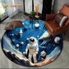 Ковер-круг мультяшный космонавт Вселенная 3D Космос для гостиной спальни детской комнаты, коврик для питомцев нескользящий