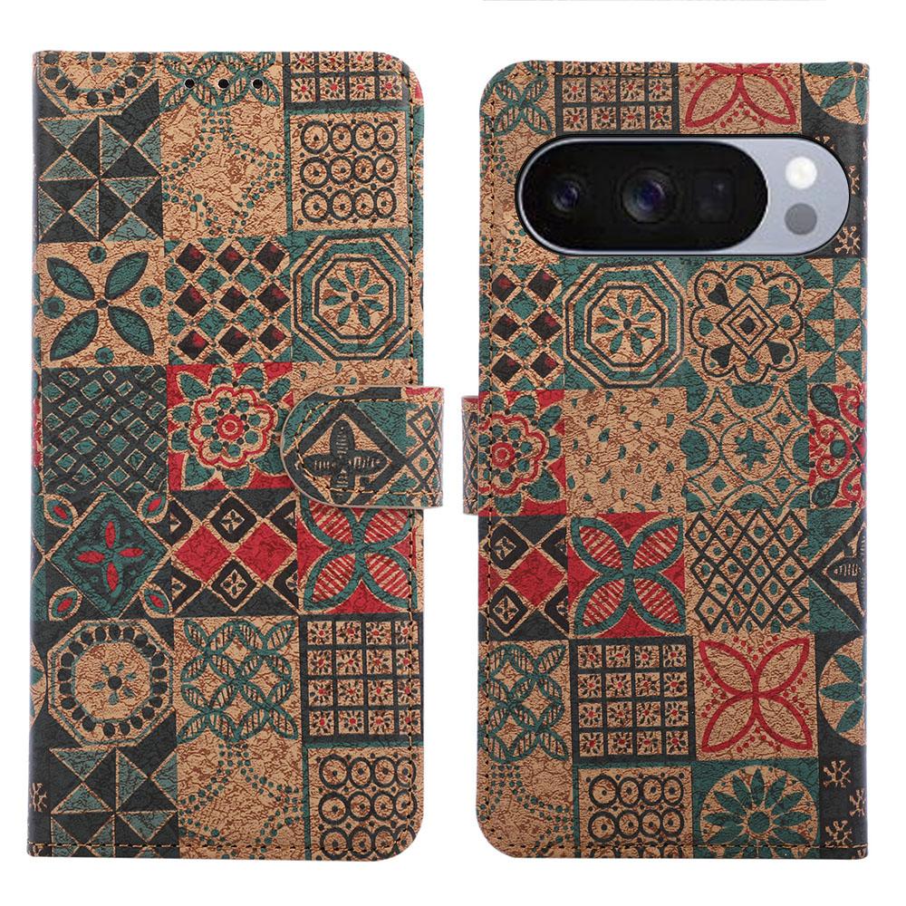 Кожаный чехол-кошелек для Google Pixel 10 / Pixel 10 Pro в богемном стиле, из ТПУ и ПУ, с подставкой