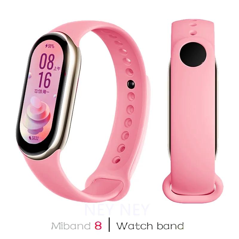 Спортивный ремешок для Xiaomi Mi band 8-9 NFC, сменный ремешок miband8, силиконовый браслет, умный браслет 8, водонепроницаемые ремешки для часов, аксессуары