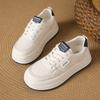 Fashion Platform White Shoes Women's Autumn and Winter Lace-up Versatile Student Height-increasing Casual Shoes Big Head Wear-resistant Sports Board