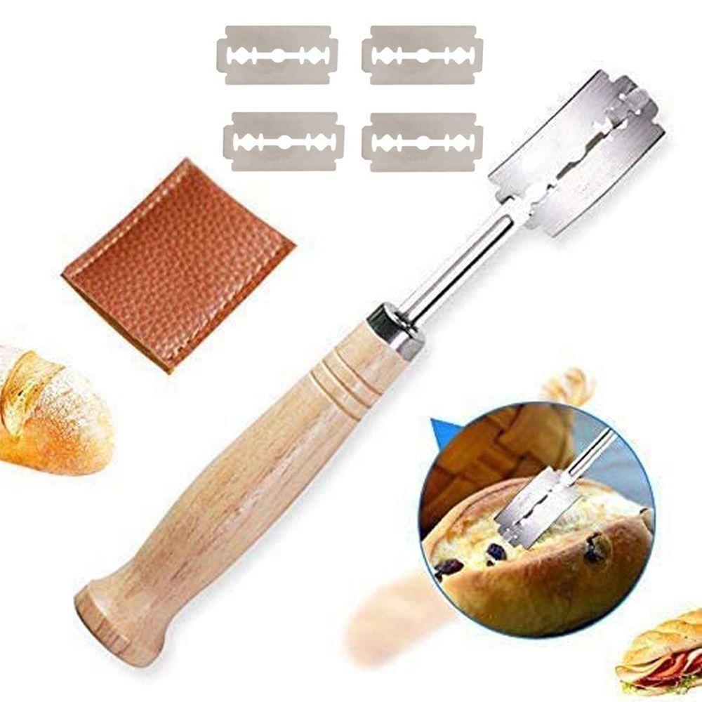 Tool Razor Cutter French Bread Scorer Dough Scoring Tools with Leather Bag Bread Lame Cutter