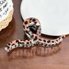 Trendy Leopard Print Mixed Material Hair Claw Clip Perfect For Use Everyday