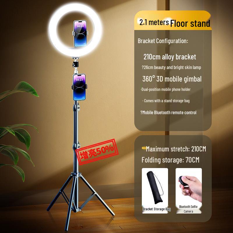 2025 Mobile Phone Streaming Stand with Fill Light for Live, Selfie, and Desktop Beauty Shots