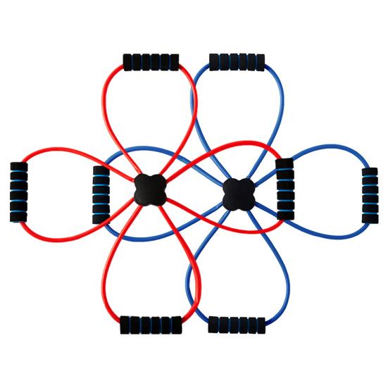 Эспандер для пилатеса с 4 петлями, расширитель груди, растяжка мышц, силовая тренировка, эластичная лента, домашний тренажерный зал, оборудование для тренировок всего тела