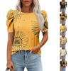 Женские повседневные топы с коротким рукавом и круглым вырезом с принтом, туники, рубашки, летняя одежда