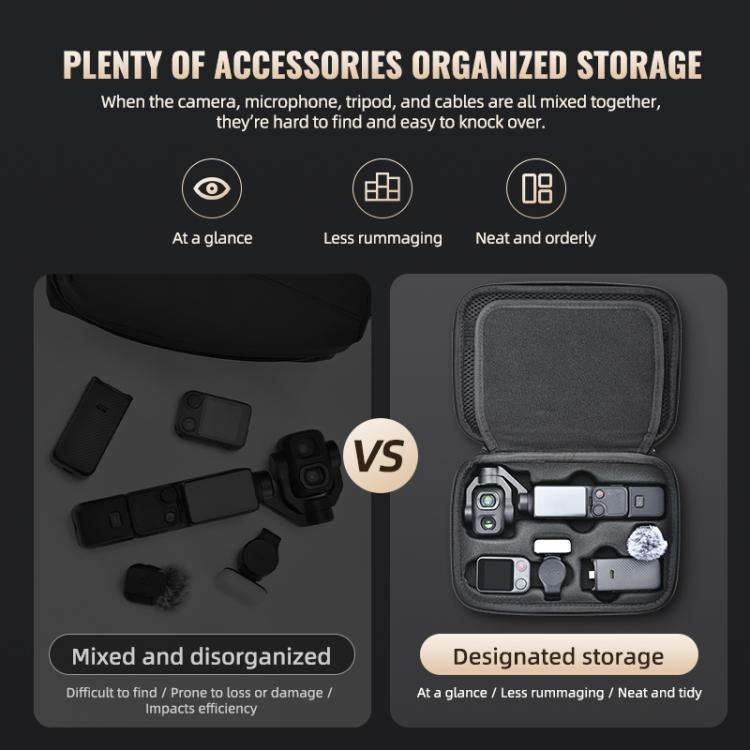 For DJI Osmo Pocket 4P STARTRC Portable Carrying Case Molded All-round Set Storage Bag (Black)