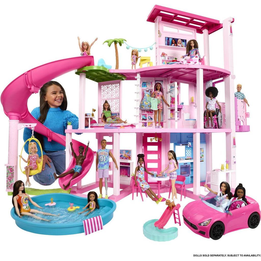 Mattel Barbie Dreamhouse 2023 Dollhouse 3 Levels 75 Accessories Rose