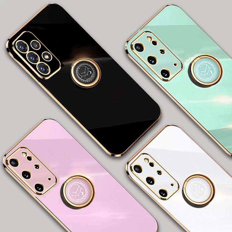 Роскошный чехол-держатель с кольцом для Samsung Galaxy A04s A14 A34 A54 A23 A33 A53 A73 A13 A22 A52 M32 M33 5G 4G S20 S21 S22 S23 Ultra Plus, мягкий чехол